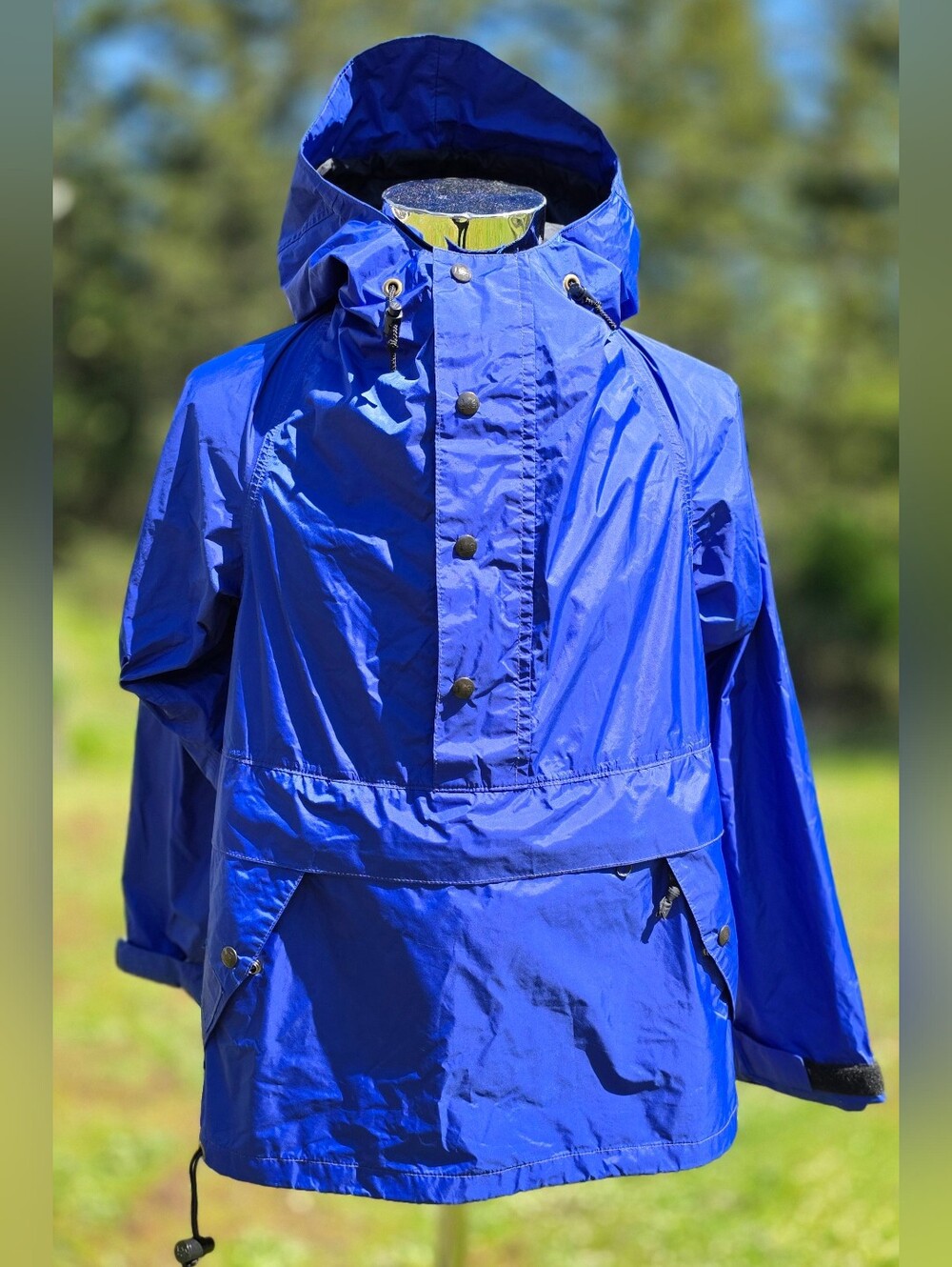 Vintage REI Windbreaker Nylon Gore Tex Men's Size Small Black Hooded Anorak USA